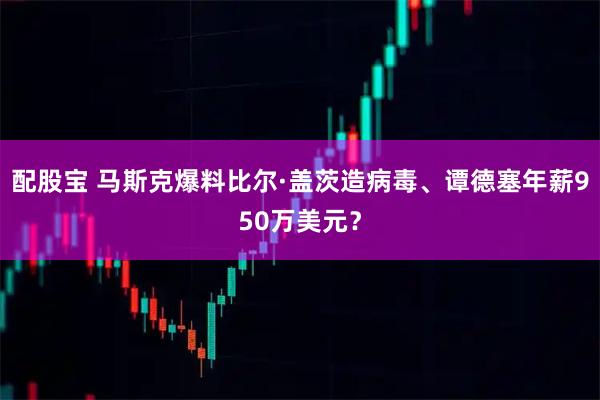 配股宝 马斯克爆料比尔·盖茨造病毒、谭德塞年薪950万美元？